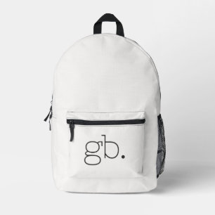 Monogram Modern White Printed Backpack