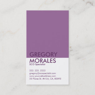 Monogram Modern White & Purple SEO Specialist Business Card