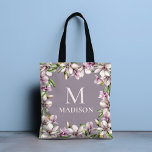 Monogram Monogrammed Magnolia Floral Personalised Tote Bag<br><div class="desc">This stylish design features your personalised name and monogram surrounded by a frame of magnolia flowers. Personalised by editing the text in the text boxes provided #tote #bags #totebags #accessories #magnolia #floral #gifts #monogram #monogrammed #personalizedgifts</div>