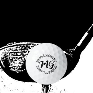 Monogram monogrammed name initials b.w. golf balls