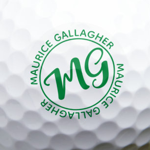 Monogram Monogrammed Name kelly-green Golf Balls