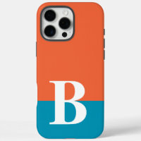 Monogram Monogrammed Simple Modern Orange Blue