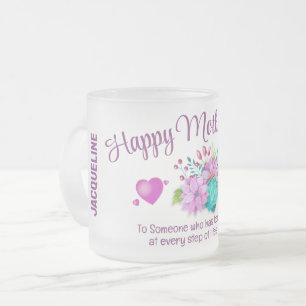 Monogram MOTHER's Day  Frosted Glass Coffee Mug
