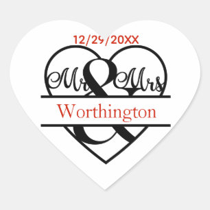 Monogram Mr. and Mrs. Wedding Favour Stickers