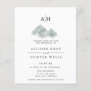 Monogram Mt Wedding Invitation   Budget Flyer