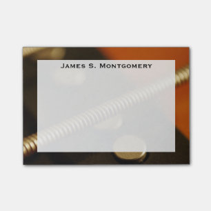 Monogram Music Electric Gold Bass Guitar String Post-it Notes
