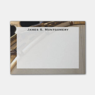 Monogram Music White and Gold Banjo Post-it Notes