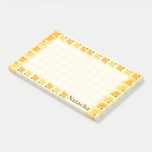 Monogram mustard floral background Colourful art Post-it Notes