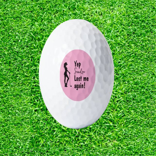 Monogram  My Happiness Lady theme Golf Balls (Swing with Style, Play with Grace!)