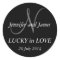 Monogram N Stickers for Weddings Black