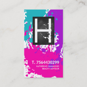 Monogram Nail Technician Business Card
