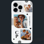 Monogram Name 3 Photo Collage Trendy Modern Case-Mate iPhone 14 Pro Max Case<br><div class="desc">Monogram Name 3 Photo Collage Trendy Modern Phone Cases features a photo collage of three of your favourite photos with your personalised name and monogram in elegant black script. Personalise by editing the text in the text boxes provided. Perfect for birthday, Christmas, Mother's Day and more. PHOTO TIP: centre your...</div>
