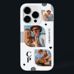 Monogram Name 3 Photo Collage Trendy Modern Case-Mate iPhone 14 Pro Case<br><div class="desc">Monogram Name 3 Photo Collage Trendy Modern Phone Cases features a photo collage of three of your favourite photos with your personalised name and monogram in elegant black script. Personalise by editing the text in the text boxes provided. Perfect for birthday, Christmas, Mother's Day and more. PHOTO TIP: centre your...</div>