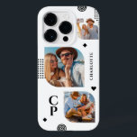 Monogram Name 3 Photo Collage Trendy Modern Case-Mate iPhone 14 Pro Case<br><div class="desc">Monogram Name 3 Photo Collage Trendy Modern Phone Cases features a photo collage of three of your favourite photos with your personalised name and monogram in elegant black script. Personalise by editing the text in the text boxes provided. Perfect for birthday, Christmas, Mother's Day and more. PHOTO TIP: centre your...</div>