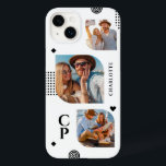 Monogram Name 3 Photo Collage Trendy Modern Case-Mate iPhone 14 Plus Case<br><div class="desc">Monogram Name 3 Photo Collage Trendy Modern Phone Cases features a photo collage of three of your favourite photos with your personalised name and monogram in elegant black script. Personalise by editing the text in the text boxes provided. Perfect for birthday, Christmas, Mother's Day and more. PHOTO TIP: centre your...</div>
