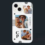 Monogram Name 3 Photo Collage Trendy Modern Case-Mate iPhone 14 Case<br><div class="desc">Monogram Name 3 Photo Collage Trendy Modern Phone Cases features a photo collage of three of your favourite photos with your personalised name and monogram in elegant black script. Personalise by editing the text in the text boxes provided. Perfect for birthday, Christmas, Mother's Day and more. PHOTO TIP: centre your...</div>