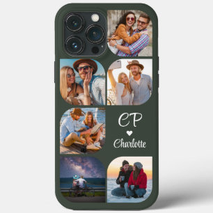 Monogram Name 6 Photo Modern Trendy Simple iPhone 13 Pro Max Case