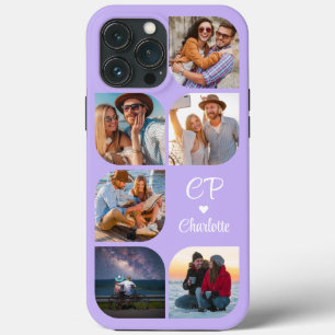 Monogram Name 6 Photo Modern Trendy Simple iPhone 13 Pro Max Case