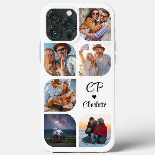 Monogram Name 6 Photo Modern Trendy Simple iPhone 13 Pro Max Case