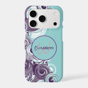 Monogram Name Abstract Swirling Waves Custom