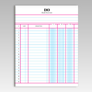 Monogram Name Accounting Ledger Paper Notepad