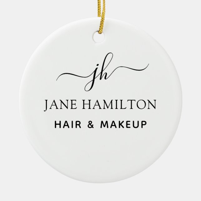 Monogram Name and Initial Ceramic Tree Decoration (Front)