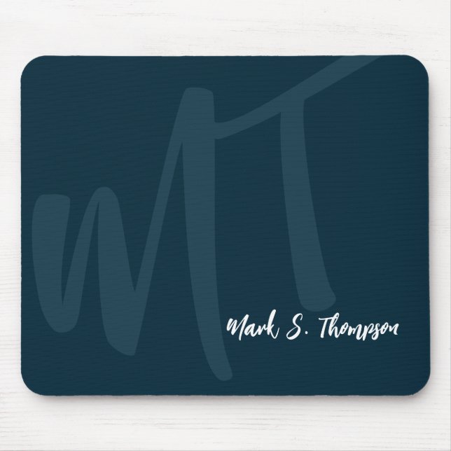 monogram (name and initial letters) mouse mat (Front)