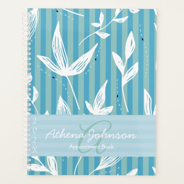 Monogram Name Appointment Book 2025 Blue Planne Planner (Front)