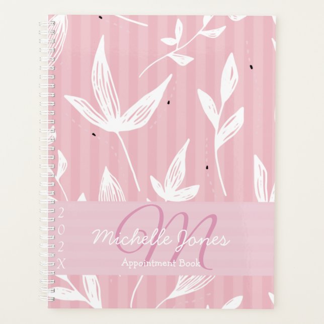 Monogram Name Appointment Book 2025 Pink Planner (Front)