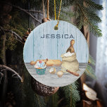 Monogram Name Baking Bake Gift Ceramic Tree Decoration<br><div class="desc">This design was created though digital art. It may be personalised in the area provided by changing the photo and/or text. Or it can be customised by choosing the click to customise further option and delete or change the colour the background, add text, change the text colour or style, or...</div>