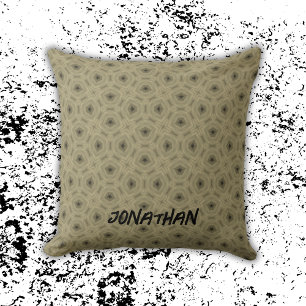 Monogram Name Black and Beige pattern   Cushion