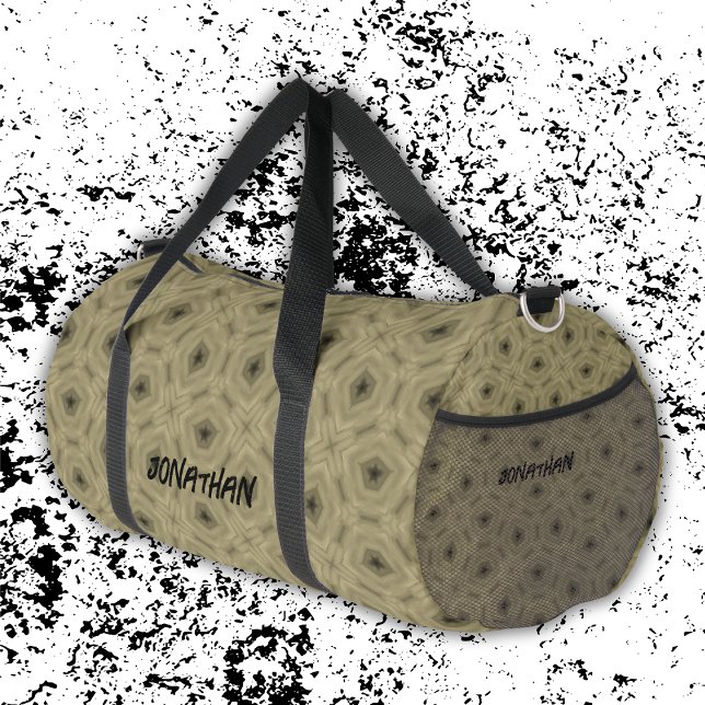 Monogram Name Black and Beige pattern | Duffle Bag (Creator Uploaded)