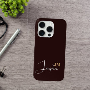 Monogram name black gold iPhone 16 pro case