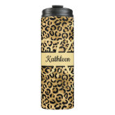 Brown and Beige Leopard Print Thermal Thumbler Thermal Tumbler