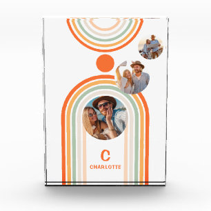 Monogram Name Boho Arch Multi Photo Trendy Girly