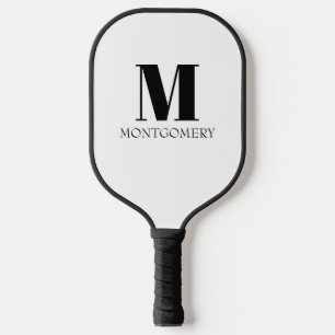 Monogram Name Bold Black Pickleball Paddle