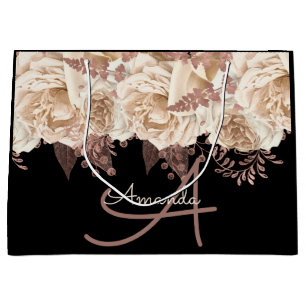 Monogram Name Bridal Favour Wedding Roses Florals Large Gift Bag