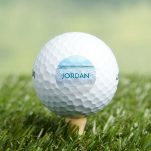 Monogram Name California Beach Coastal Ocean Photo Golf Balls