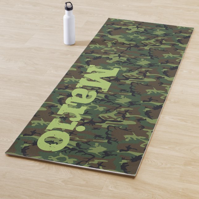 Monogram Name Camouflage Army Veteran Yoga Mat (In Situ)