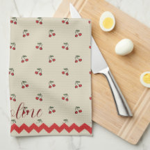 Monogram Name Cherries Hand Towel 