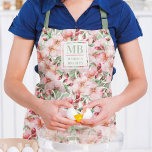Monogram Name Cherry Blossom Watercolor Floral Apron<br><div class="desc">This modern design features a watercolor pretty pink Cherry Blossom floral pattern. Personalise with your monogram and name by editing the text in the text box provided #personalised #personalizedgifts #monogram #monogrammed #initial #name #gifts #customgifts #aprons #kitchen #home #office #school #work #tropical #floral #giftsforgirls #giftsforher</div>