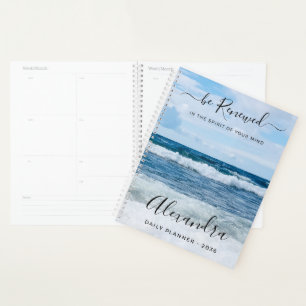Monogram Name Christian Quote Beach Photo Daily  Planner