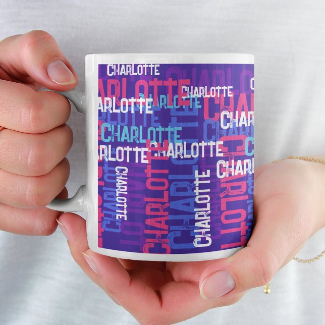 Monogram Name Cloud Cool Typography Coffee Mug (Creator Uploaded)