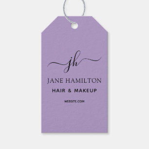 Monogram Name Custom Logo Purple Gift Tags
