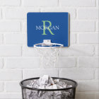 Monogram & Name, Deep Blue, Sage, White