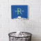 Monogram & Name, Deep Blue, Sage, White