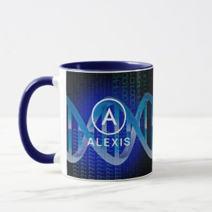 Monogram Name DNA ID Science Mug