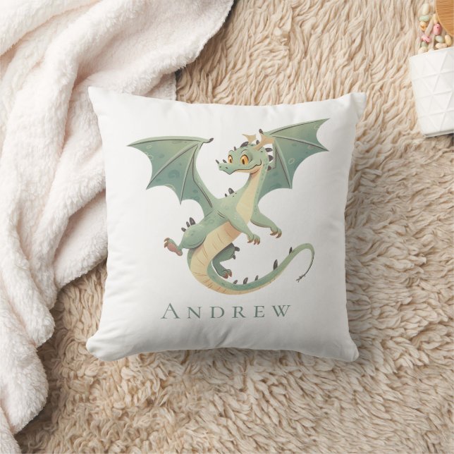 Monogram Name Dragon Boys Bedroom Nursery Cushion (Blanket)