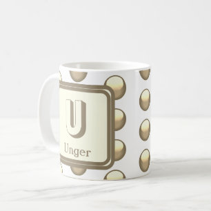 Monogram Name Elegant Gold Geometric Initial Coffee Mug