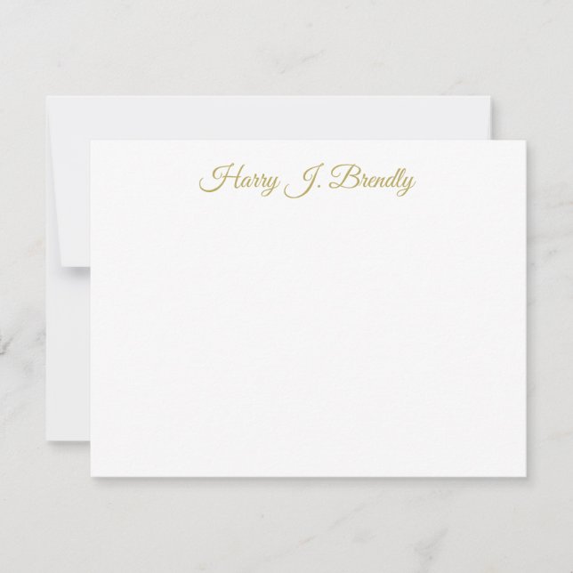 Monogram Name Elegant Minimal Flat Note Card (Front)